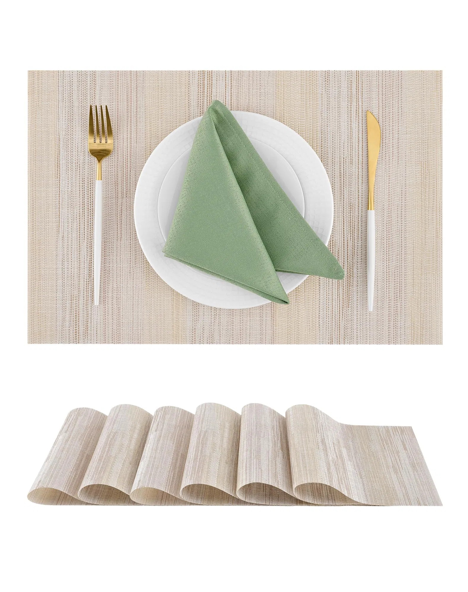 Wholesale PVC Placemat Waterproof Table Mat Beige Desk Protecting Mat for Dinner