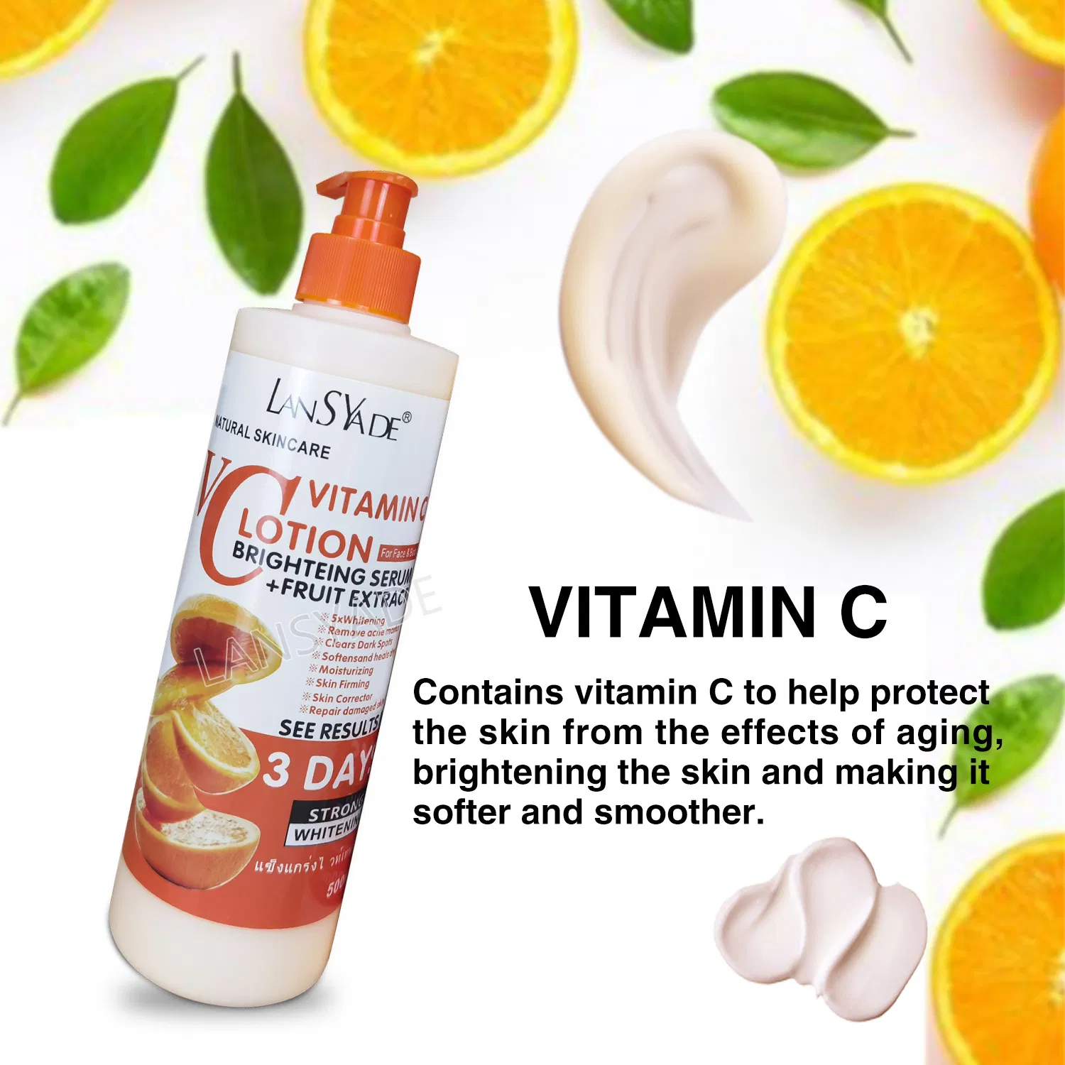 Vitamin C Body Lotion Full Body Moisturizing Brightening Nourishing Rejuvenating Lotion 500ml