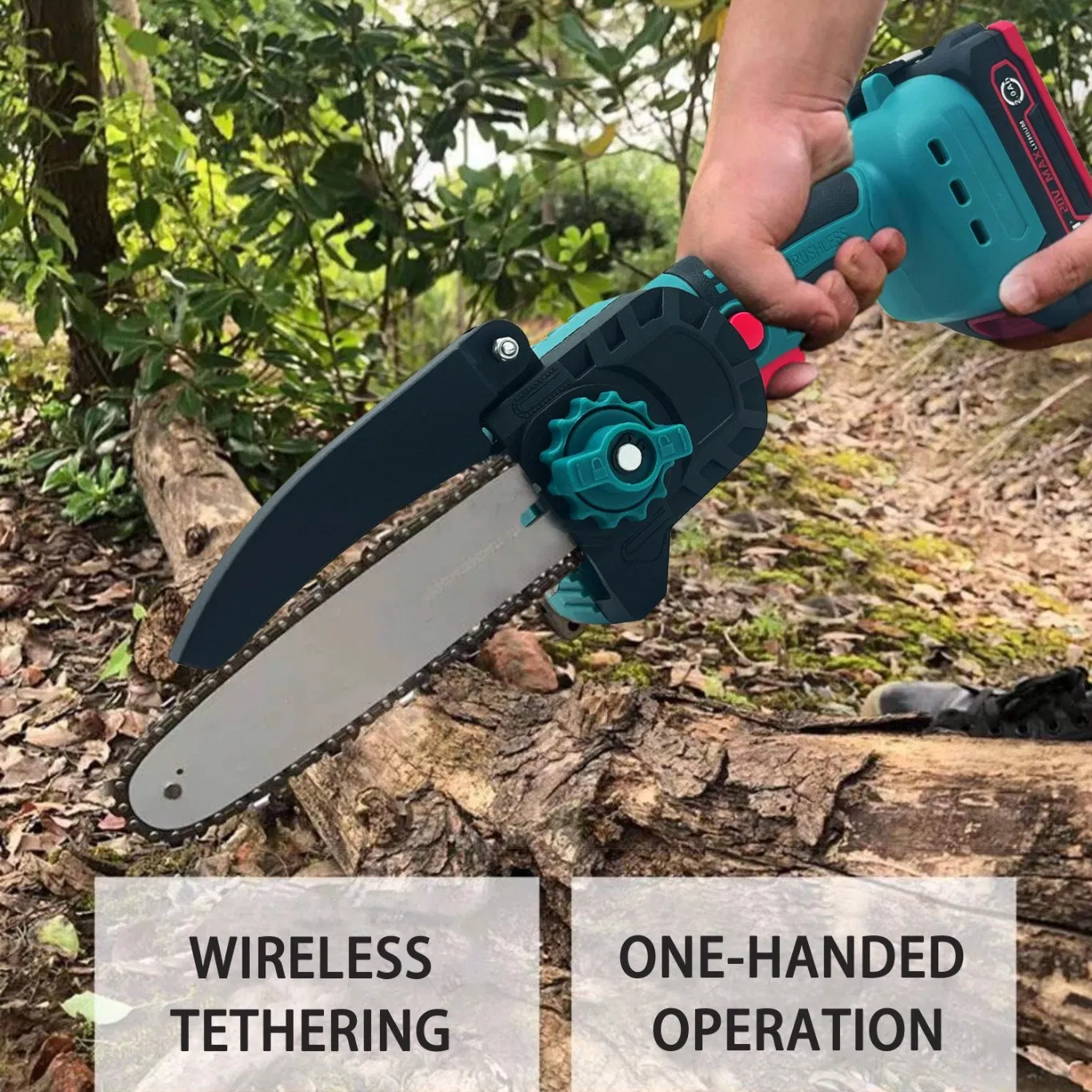 Cordless Mini Electric Chain Saw Cordless 1200W 5400rpm Brushless Wosai Snow Blower Machine Blower Vacuum Electric Garden Chainsaw