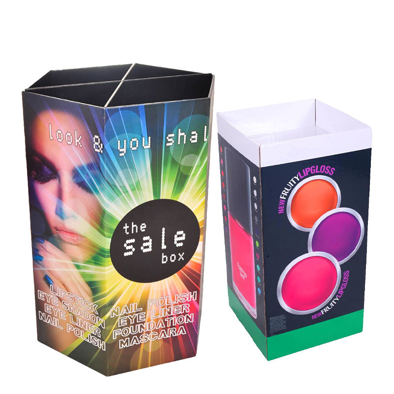 Free Design Cardboard Paper Stack Display Floor Stand Pop Cosmetic Perfume Cardboard Display Stands Lipstick Display with Logo