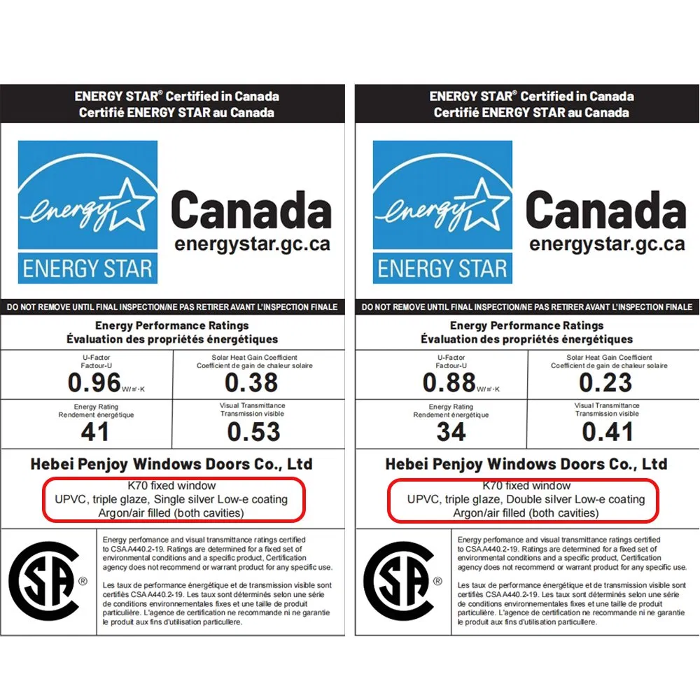 Triple Glazed UPVC Window Grey Plastic Window UPVC Tilt and Turn Windows