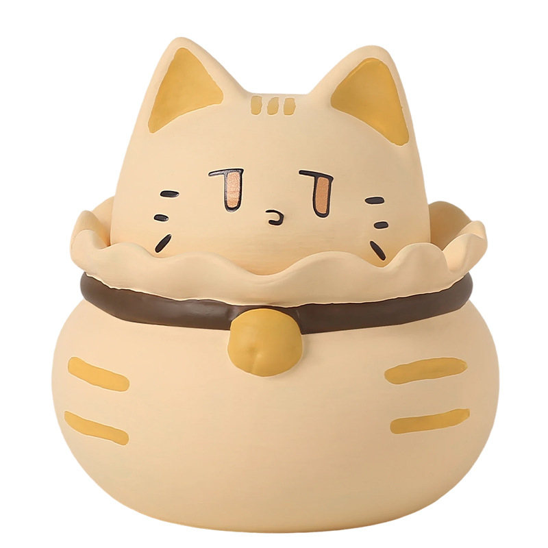 11.5*11.5*12.5cm Cat Ashtray Living Room Office Desktop with Cover Anti-Smoking Ash Ceramic Cute Art Ornaments Cigarette Tray