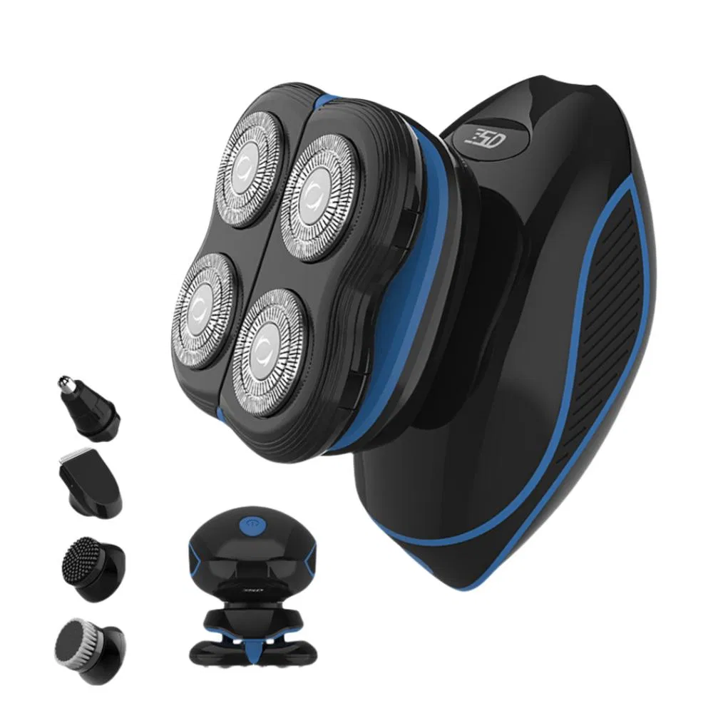Electric 4-in-1 USB Rechargeable Men's Bald Grooming Kit Rotary Shaver