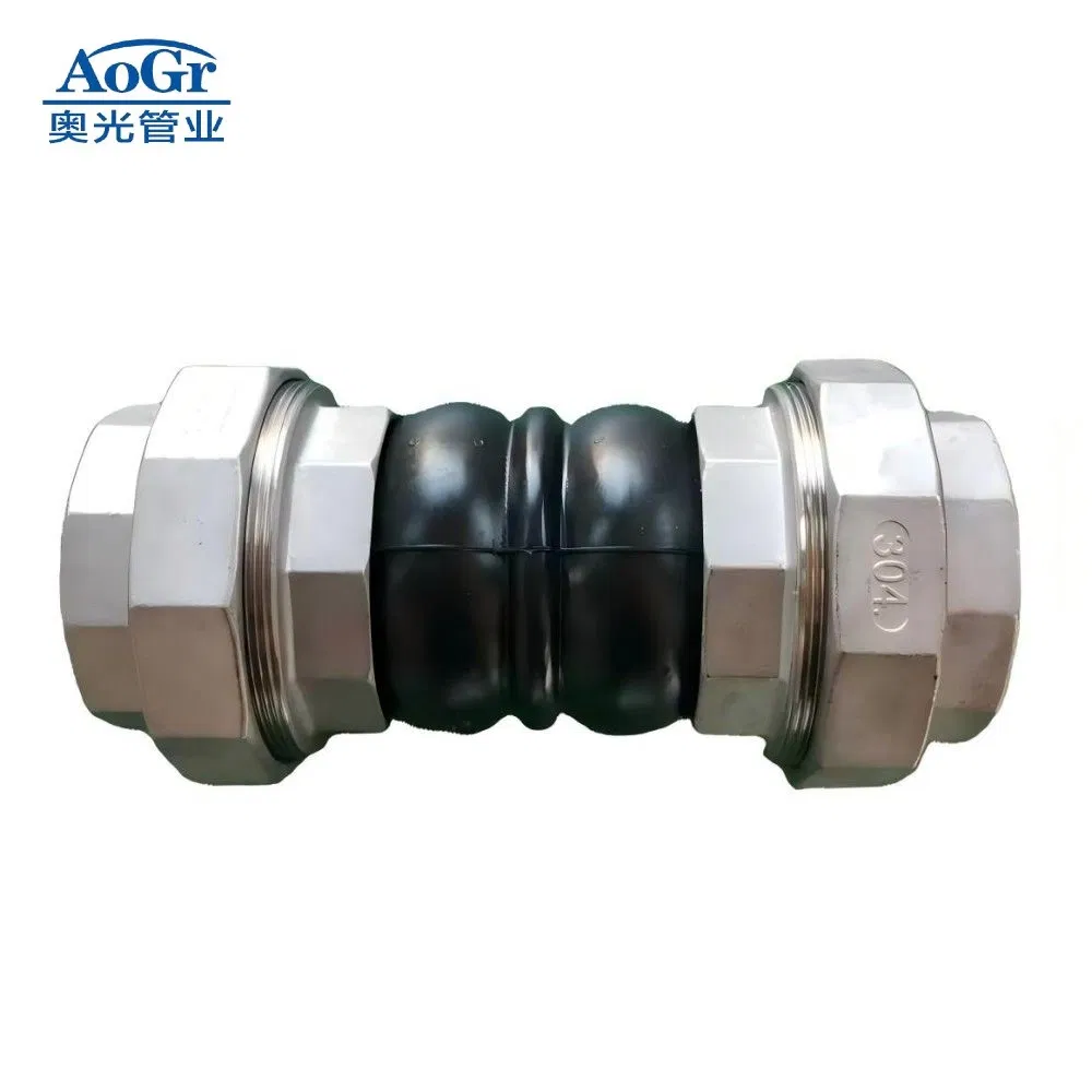 Corrosion Resistant Flexible EPDM/NBR/NR/IIR/CR/ECO/CSM/Hypalon/FKM/Viton/VMQ/SIL Rubber Expansion Joint/Pipe Joint with Threaded End