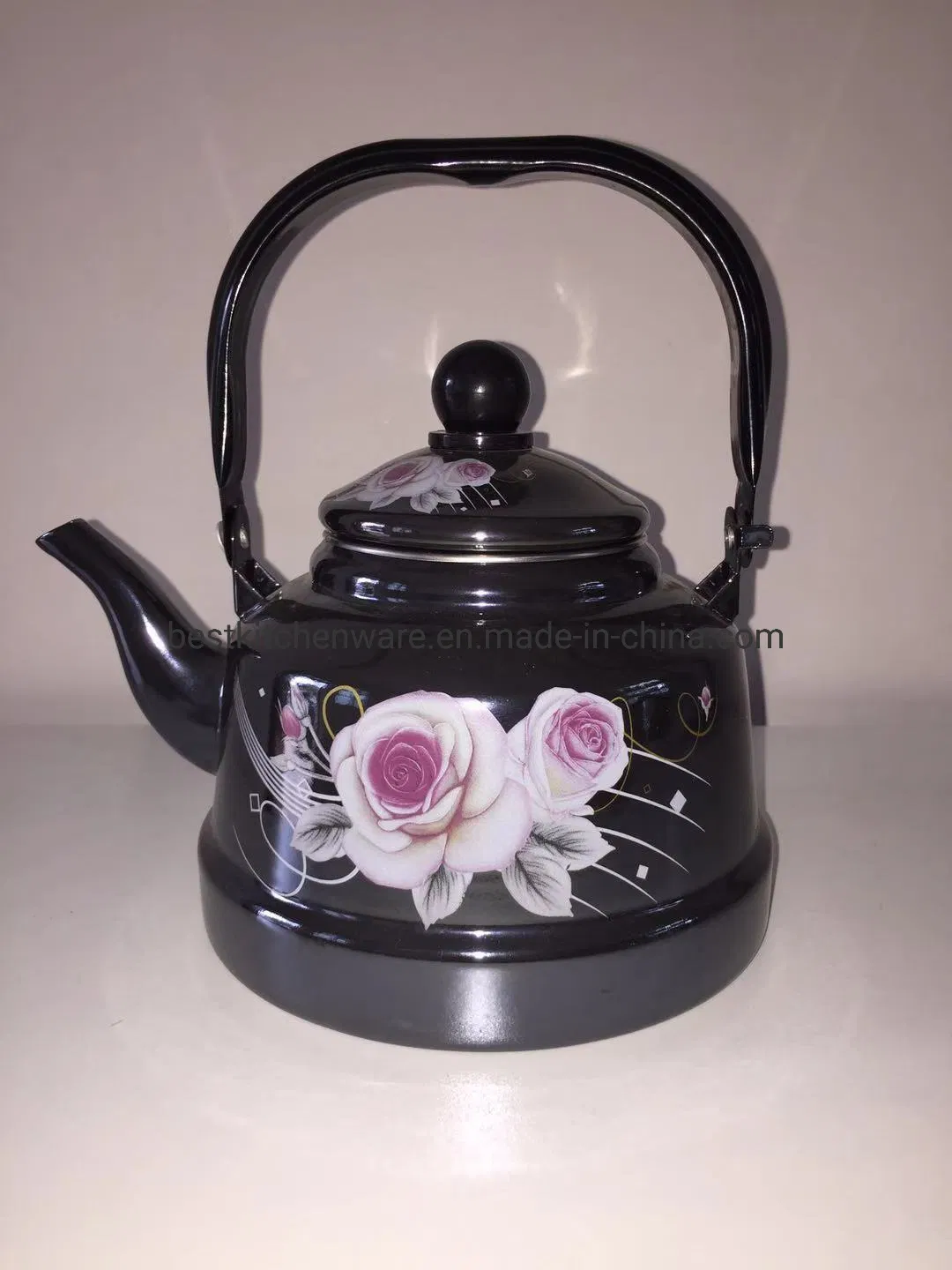 1.1L/1.7L/2.5L/3.3L Mirror Glazed Stainless Steel Handle Best Selling Enamel Kettle