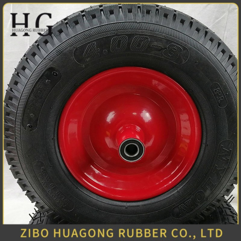 Size Can Be Customized High Quality Workshop Forlift Pallet Truck Rubber Wheel 3.50-8 with Bearing 6205zz