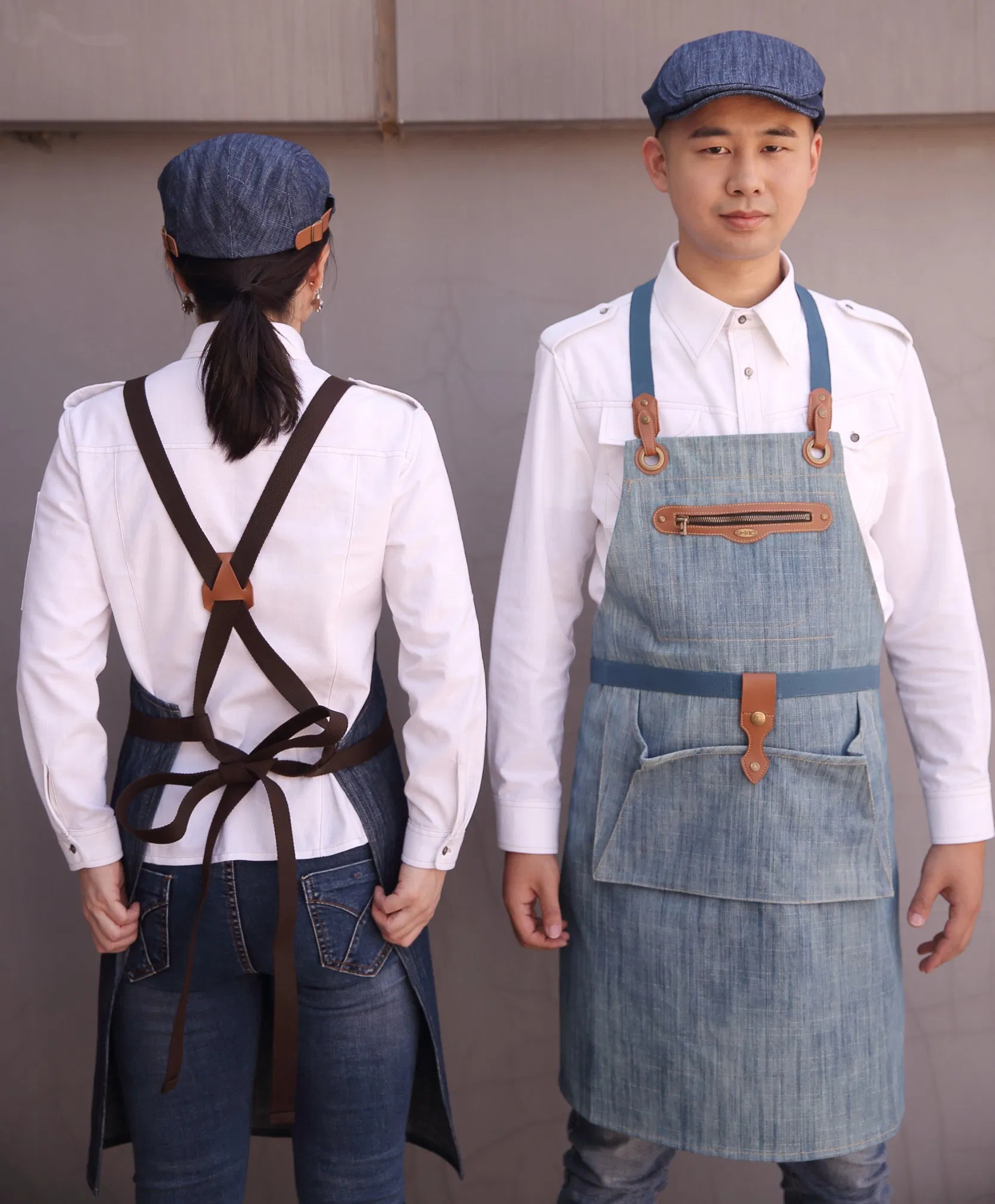 Black Kitchen Crafting Baking Restaurant Cotton Men Women Adjustable Apron
