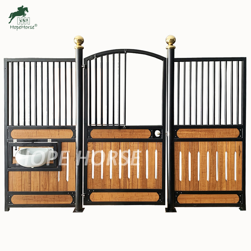 Luxury Permanent Metal Frame Bamboo Steel Frame Horse Boxes for Horses Farm Galvanized Horse Stalls