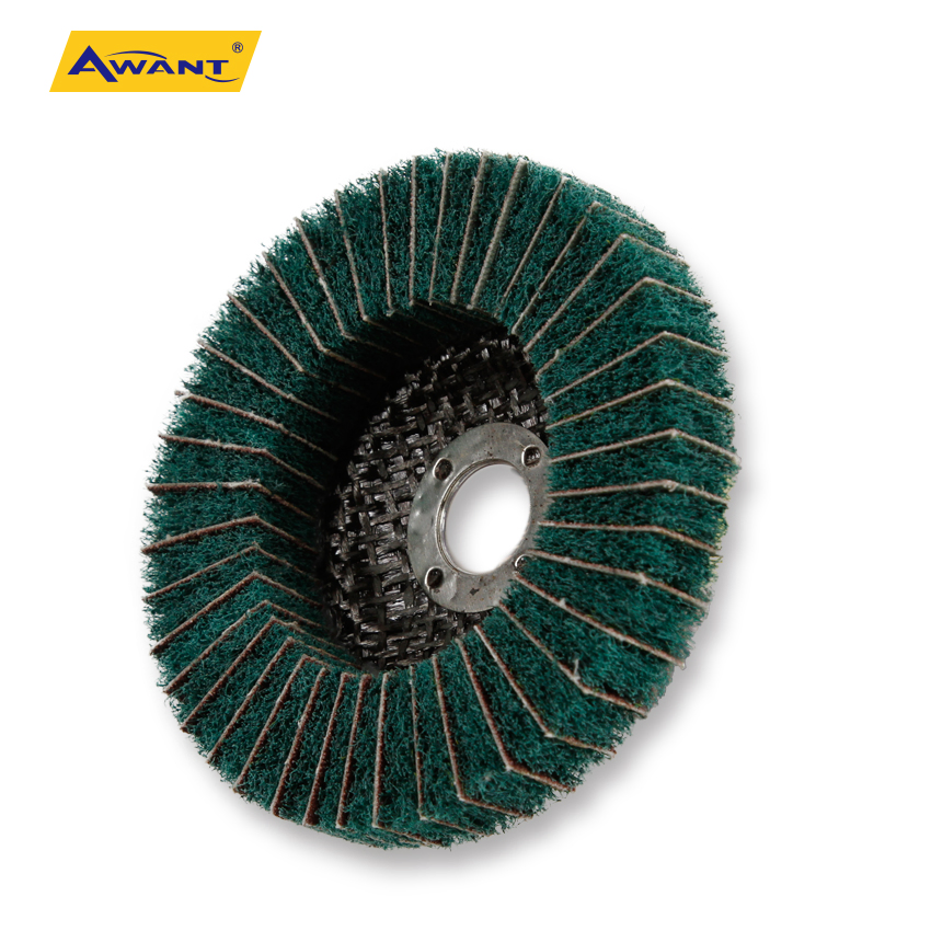 4 Inch Green Forceful Clean and Strip Flap Wheel for Steel Wood