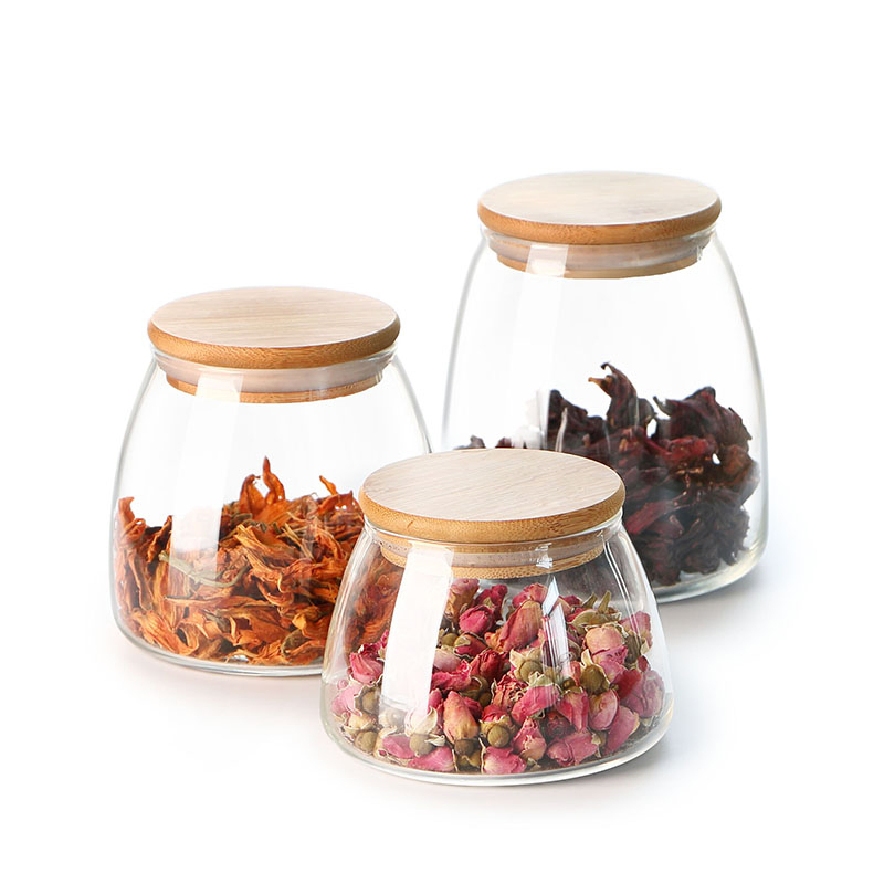 Clear Kitchen Food Storage Airtight Glass Jar Glass Storage Containers Kitchen Spice Jar Glass Storage Jar