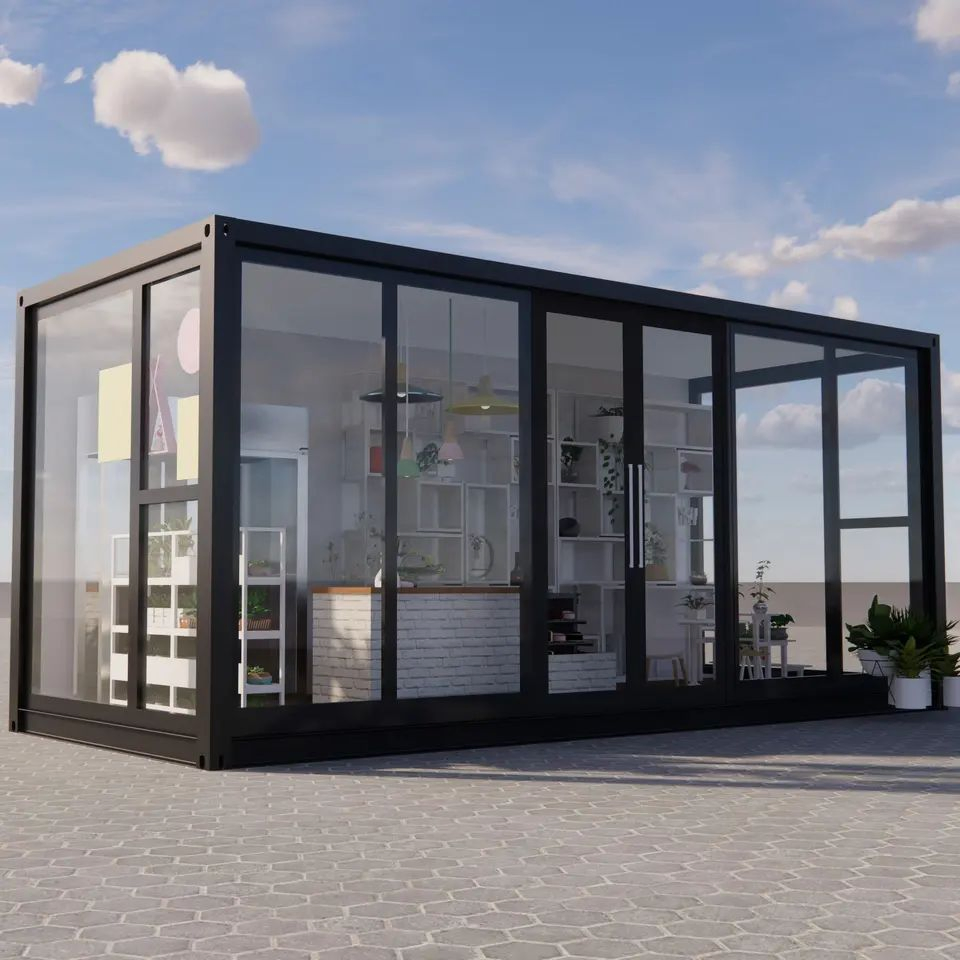 High Quality Portable Custominzed Design Tiny Living Homes Prefabricated Perfab Container House for Coffee Shed Garage with Bedroom