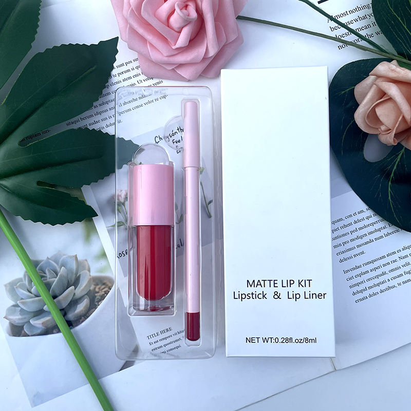Waterproof Custom Logo Makeup Private Label Matte Lipstick with Lipliner Kit