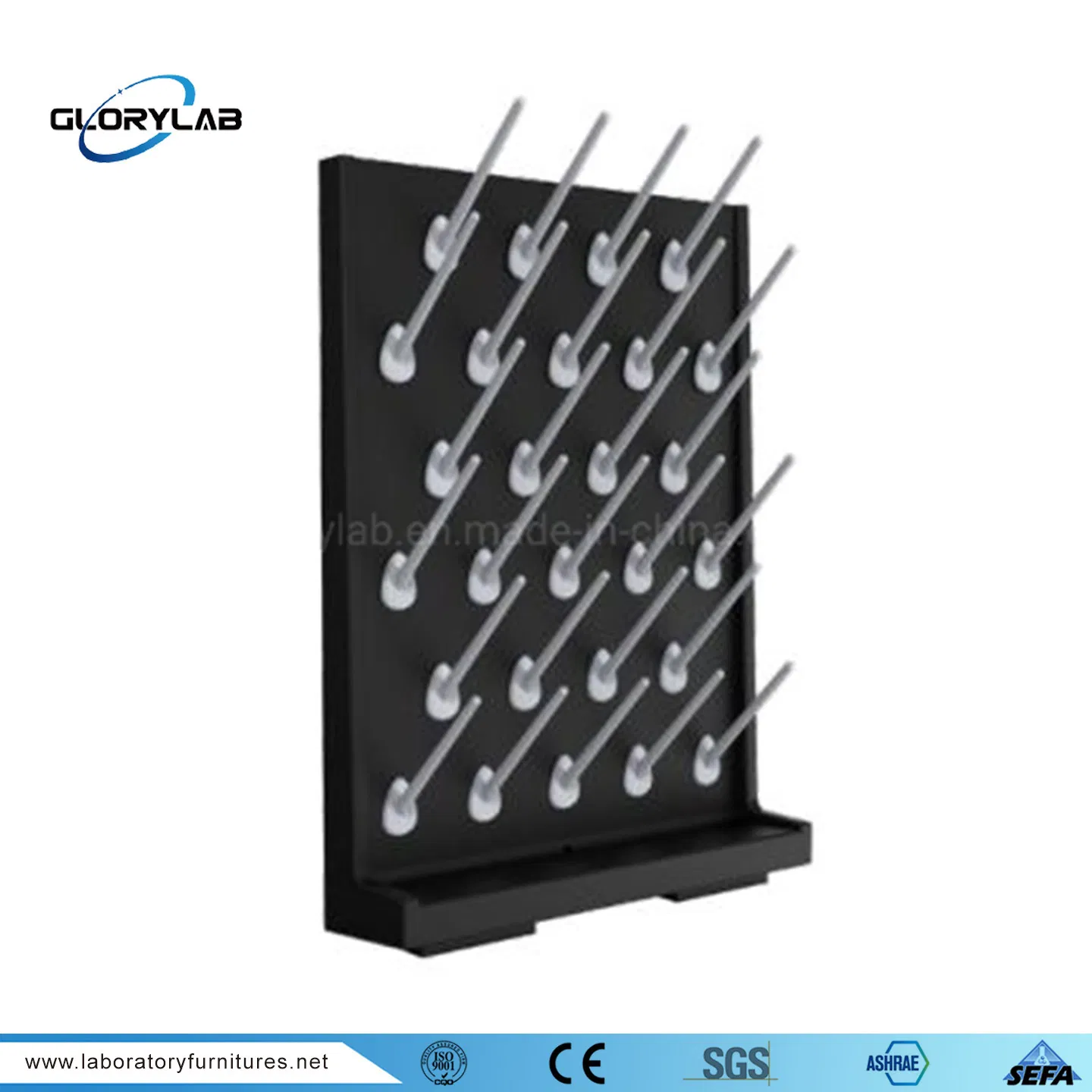 Single-Faced Laboratory PP Pegboard for Glassware (JH-PB002)