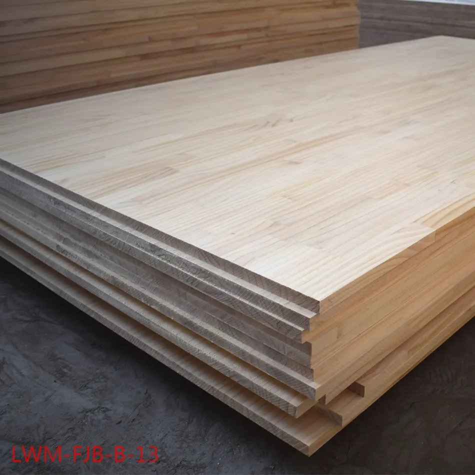 Solid Wood Rubber Wood Finger Jointed Board Pine Finger Joint Board for Furniture Lwm-Fjb-B-13