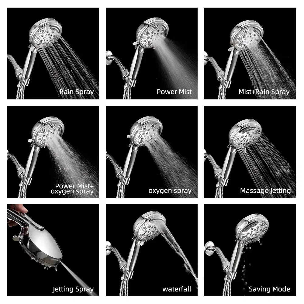 Versatile 7-Function ABS Plastic Shower Head for Ultimate Comfort