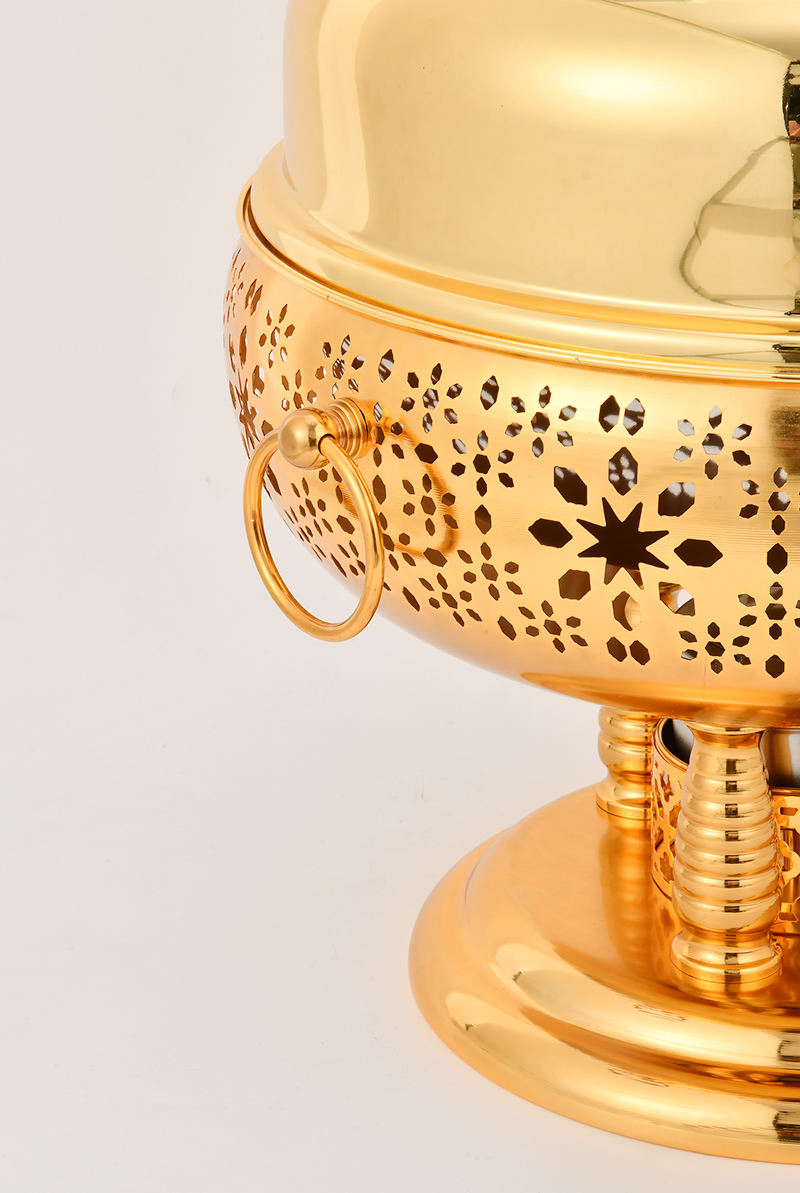 New Gold Plated Stainless Steel Buffet Stove Hotel Insulated Vegetable Stove
