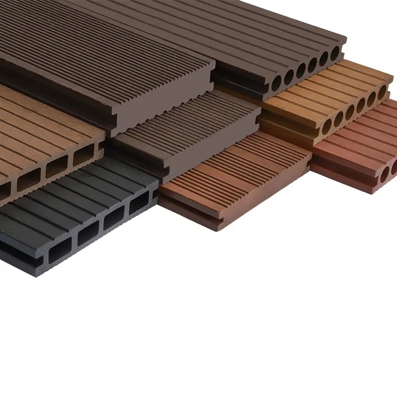 Garden Landscaping Composite Decking Board Teak Wood Waterproof Flooring Composite Deck Crack-Resistant WPC Decking