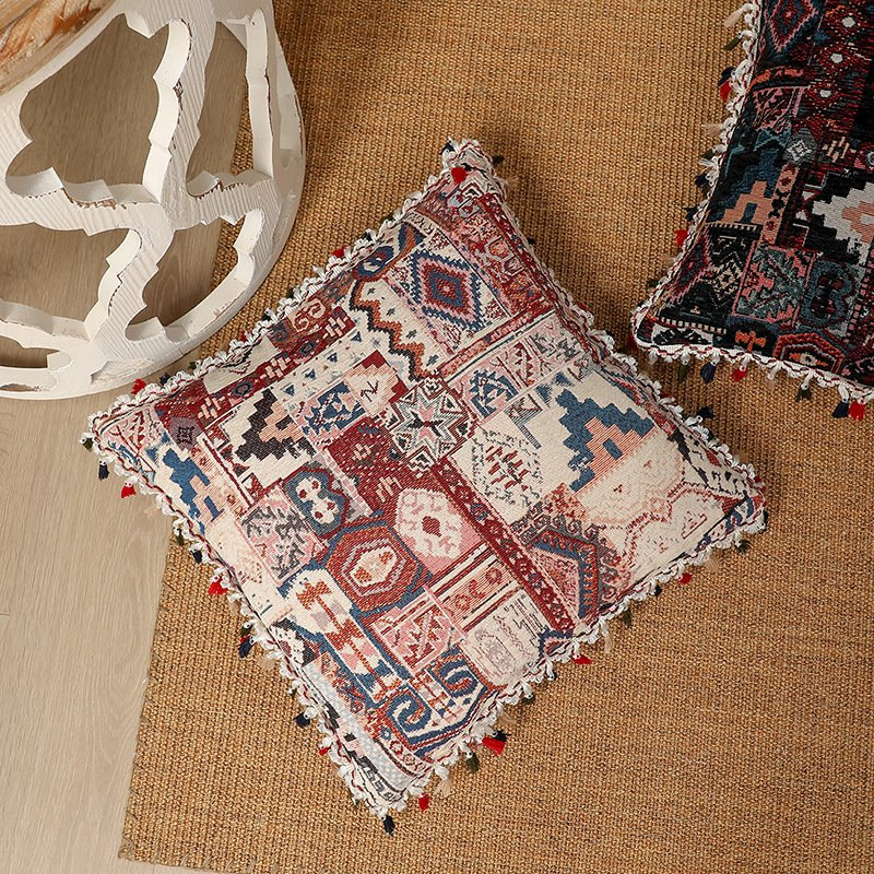 Colorful Decorative Throw Pillow Covers, Tufted Woven Pillow Cover