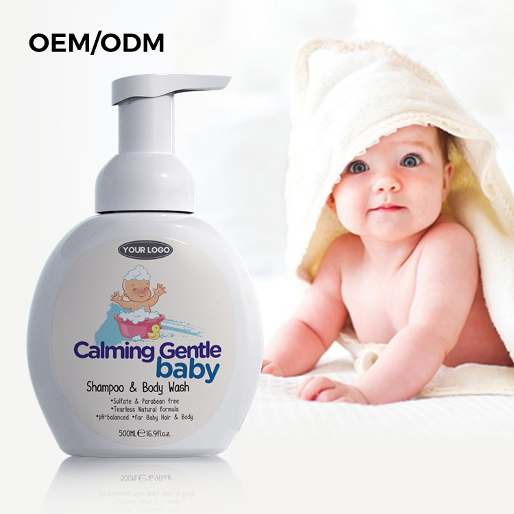 China Wholesale 500ml OEM/ODM Manufacturer Private Label Natural Organic Baby Skin Care 2 in 1 Baby Shower Shampoo