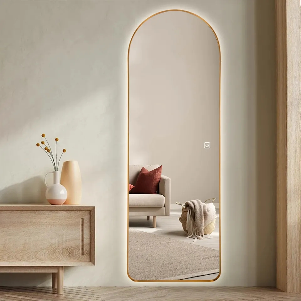 Luxury Metal Framed Arched Large Full Length Wall Mirror Salon Wall Mirror Makeup Barber Mirror
