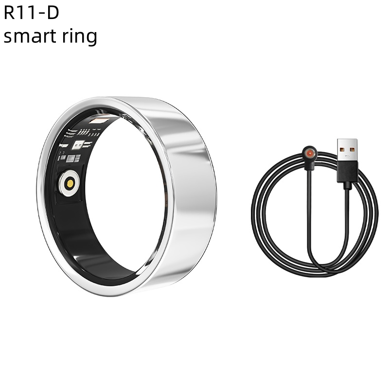 R11-D Darings APP Control Steps Distance Calorie Counting Heart Rate Blood Oxygen Sleep Monitoring Remote Camera Smart Health Silver Smart Ring