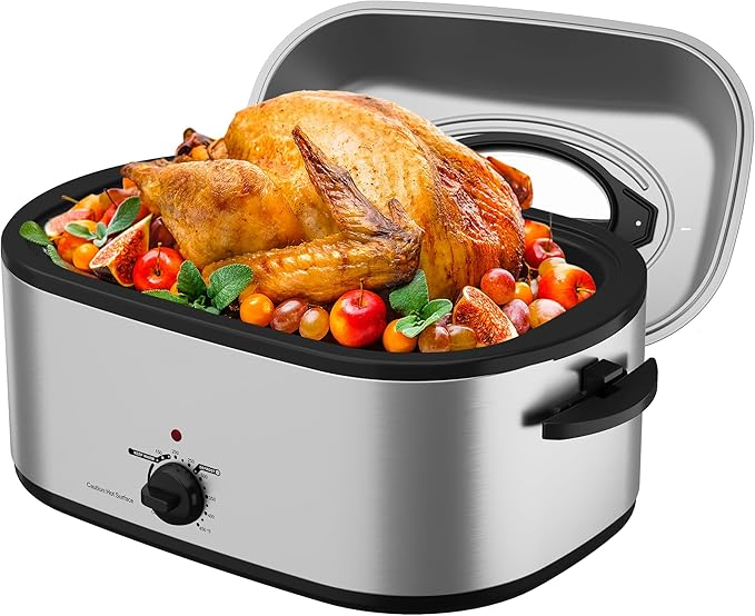 18qt Slow Cooker with Glass Window for Effortless Meal Preparation