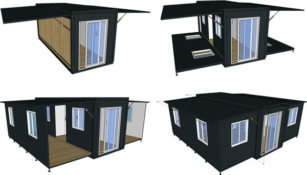 New Design Luxury Expandable Container House Prefab Container Shop with Balcony for Wholesale