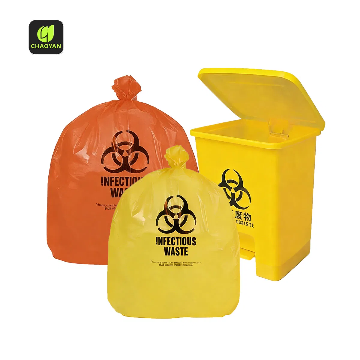Customized Hospital Laboratory Clinical Leak-Proof Medical Waste Garbage Biohazard Trash Bag Trash Bin Liner