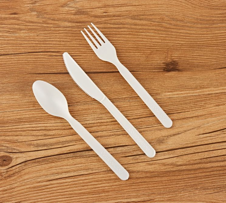China Factory Supply Eco Hot-Sale 7 Inch Cpla Disposable Knife Fork Spoon Compostable Cutlery