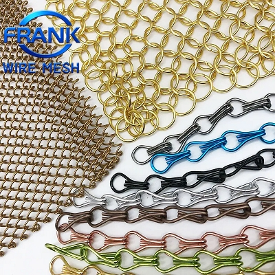 Grey Double Hook Aluminium Metal Chain Fly Screen Door Curtain 90cm X 210cm