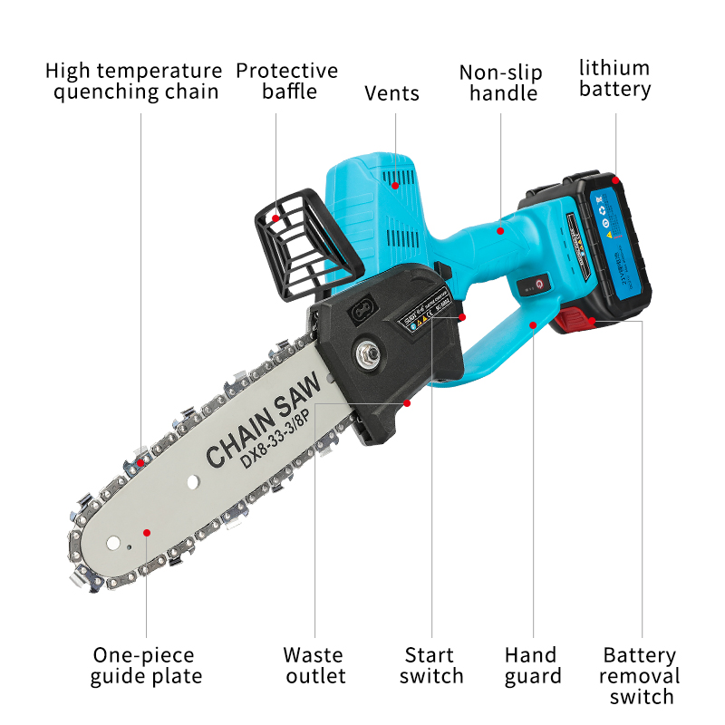 Suca Mini Chainsaw Cordless Chain Saws, 18V Electric Chainsaw, Pruning Saw