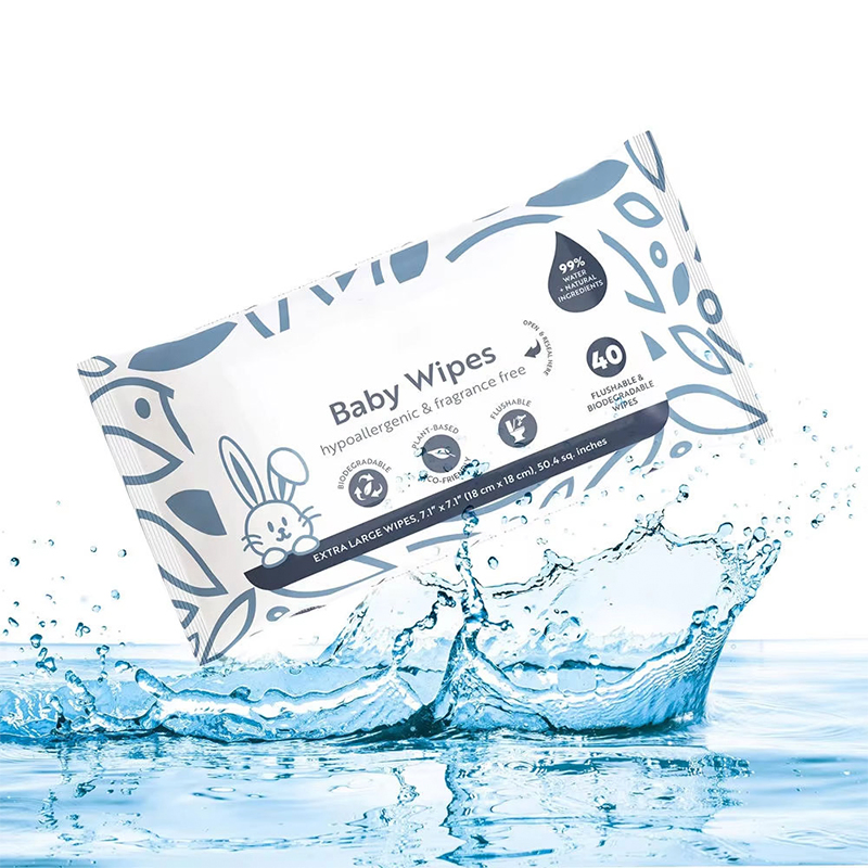 Customizable Sensitive Non-Scented Bamboo Fiber Biodegradable Flushable Baby Wet Tissue Wet Wipes