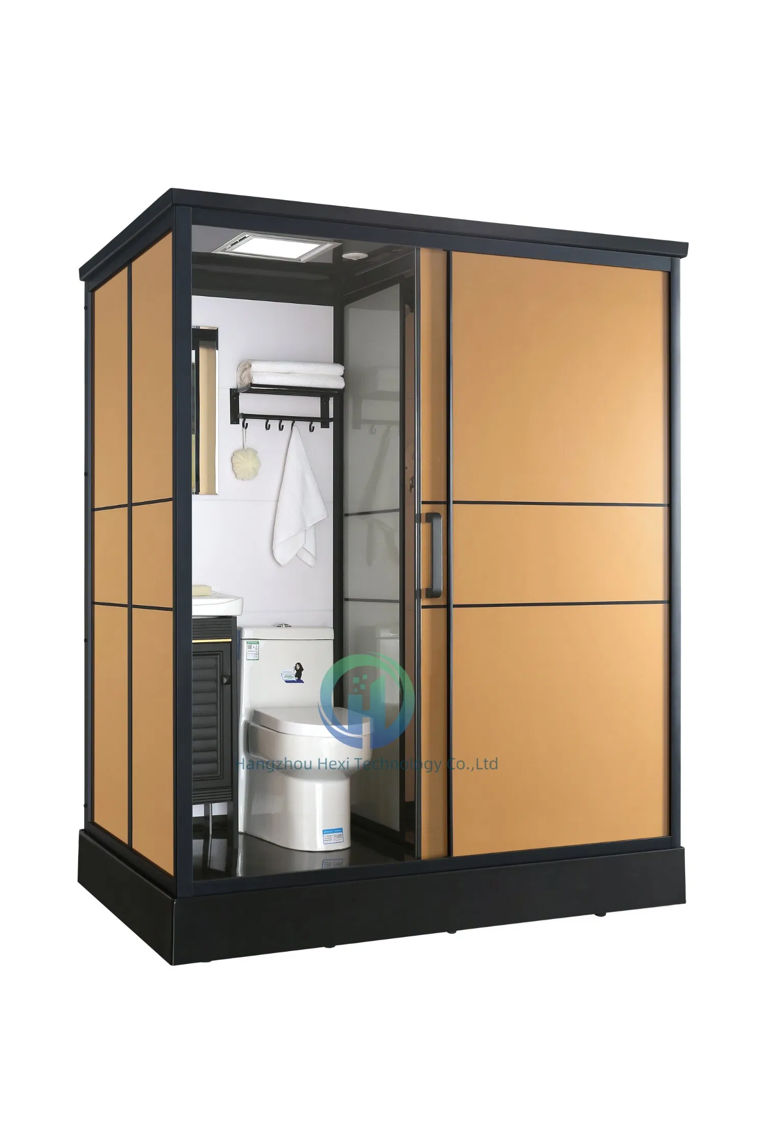 Stylish Steam Shower Room with Integrated Toilet and Sink