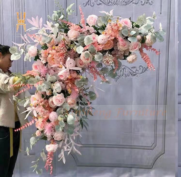 Wedding Triangle Artificial Flower Decorative Party Arch Flower Runner