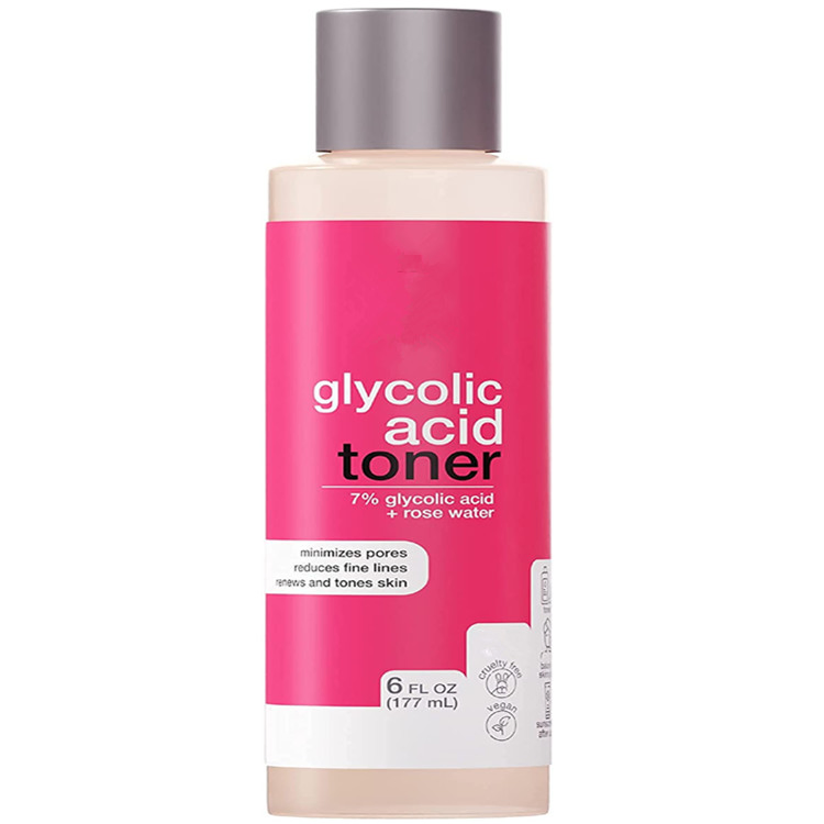 Custom Deep Exfoliating Anti Aging 7% Glycolic Acid Toner with Rose Water
