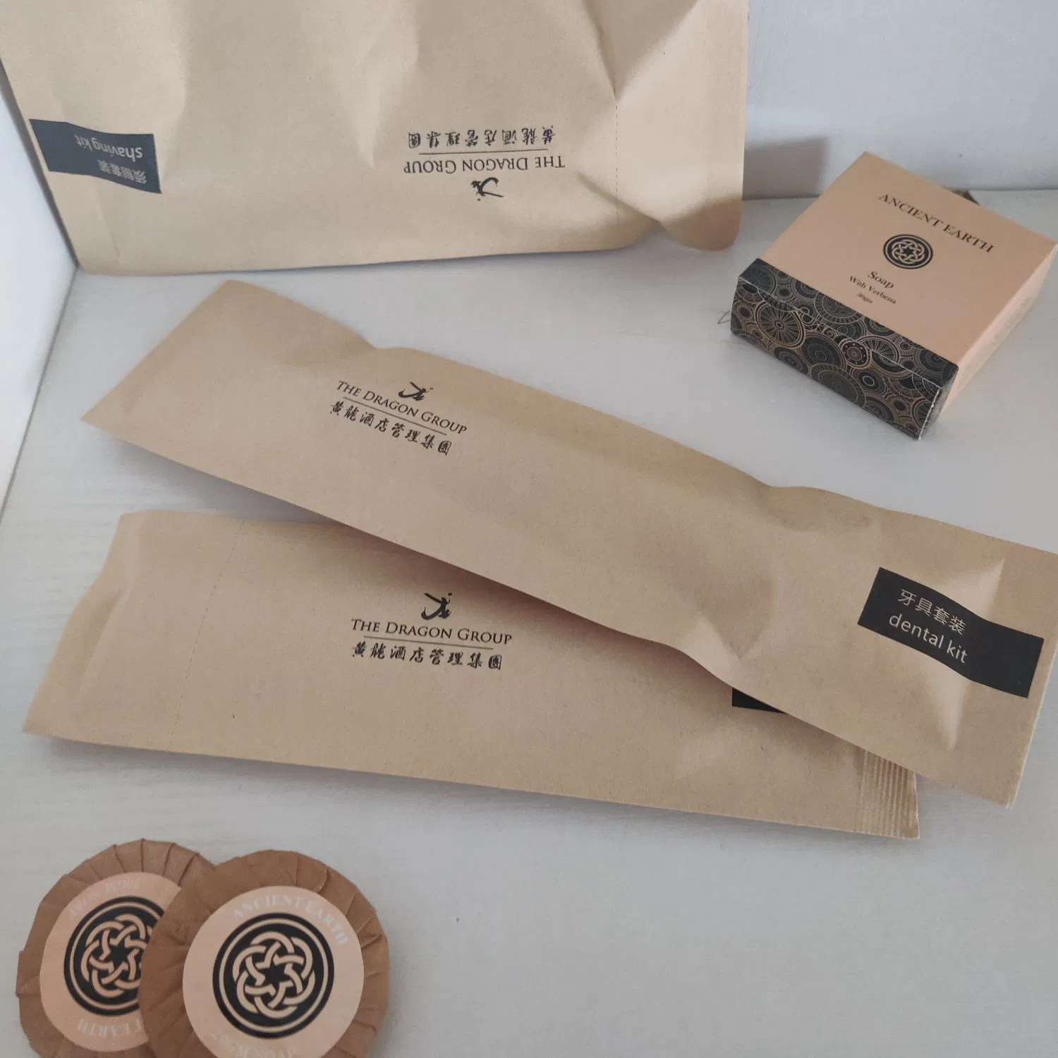 Biodegradabie Kraft Paper Bag Toothbrush for Hotel Kit