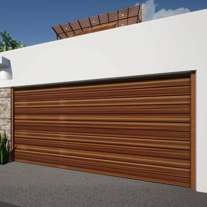 Elegant High - Quality Wooden Panel Car Garage Door for Modern Homes, Customizable