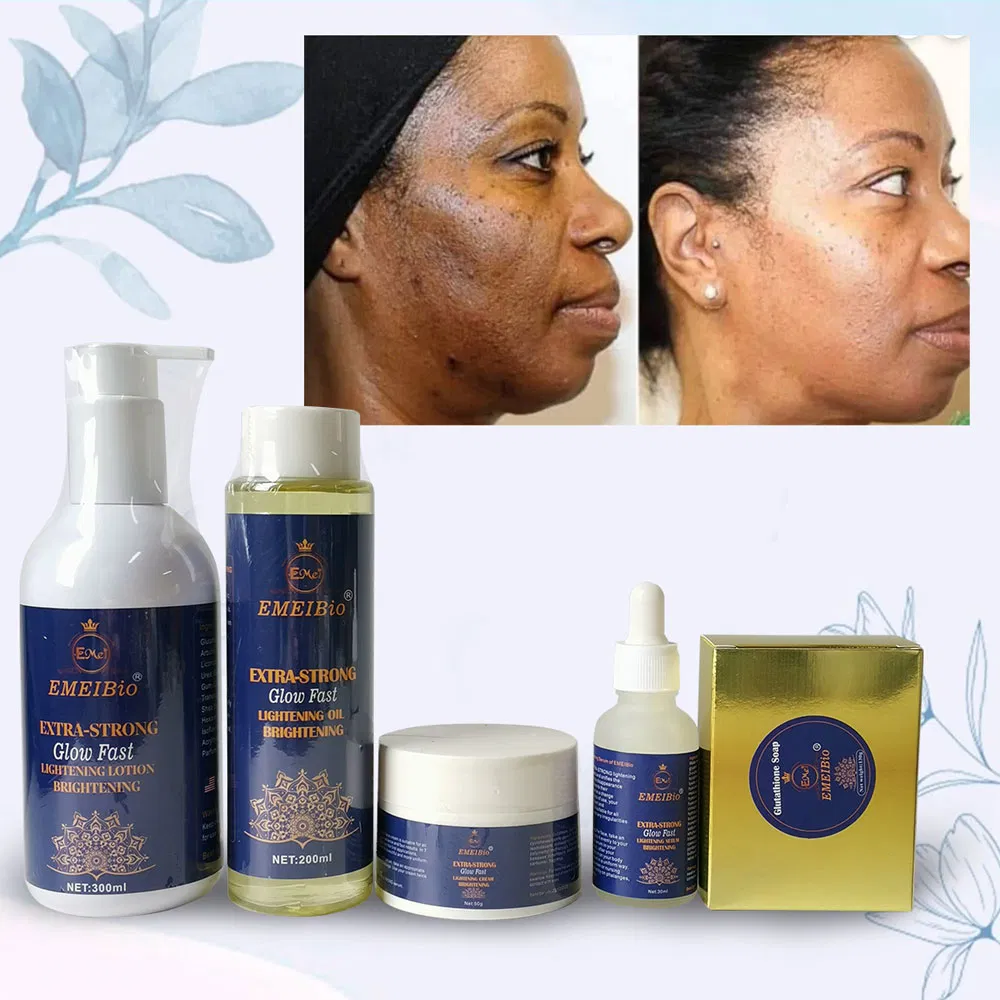 OEM Skin Whitening Glutathione Set Anti Acne Dark Spot Whitening Soap Serum Oil Cream Facial Wash Face Gluta Skin Whitening Set