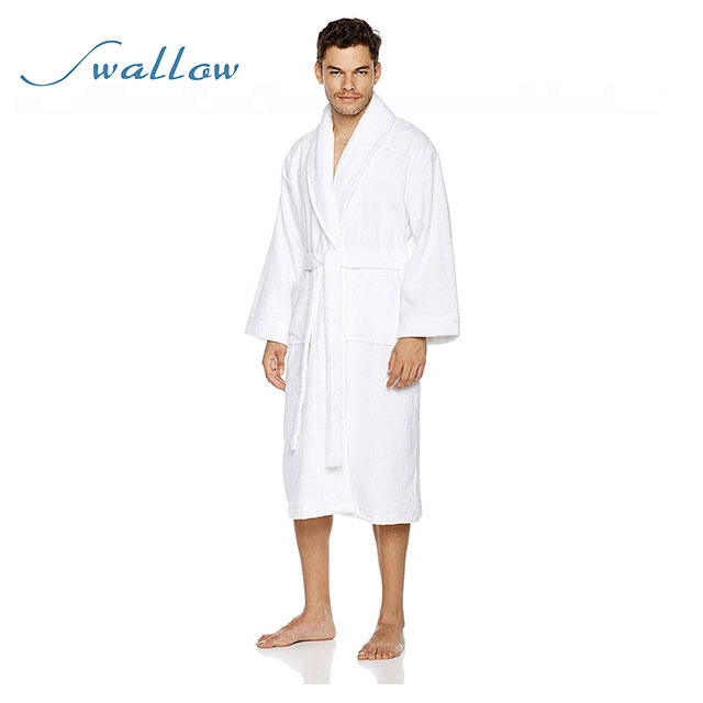 Swallow White Terrycloth Robe - L/XL