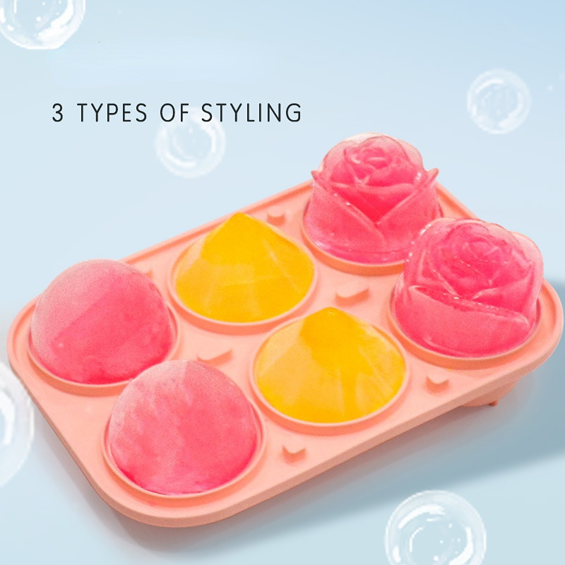 Форма для льда Diamond Rose Ice Grid, 6 ячеек