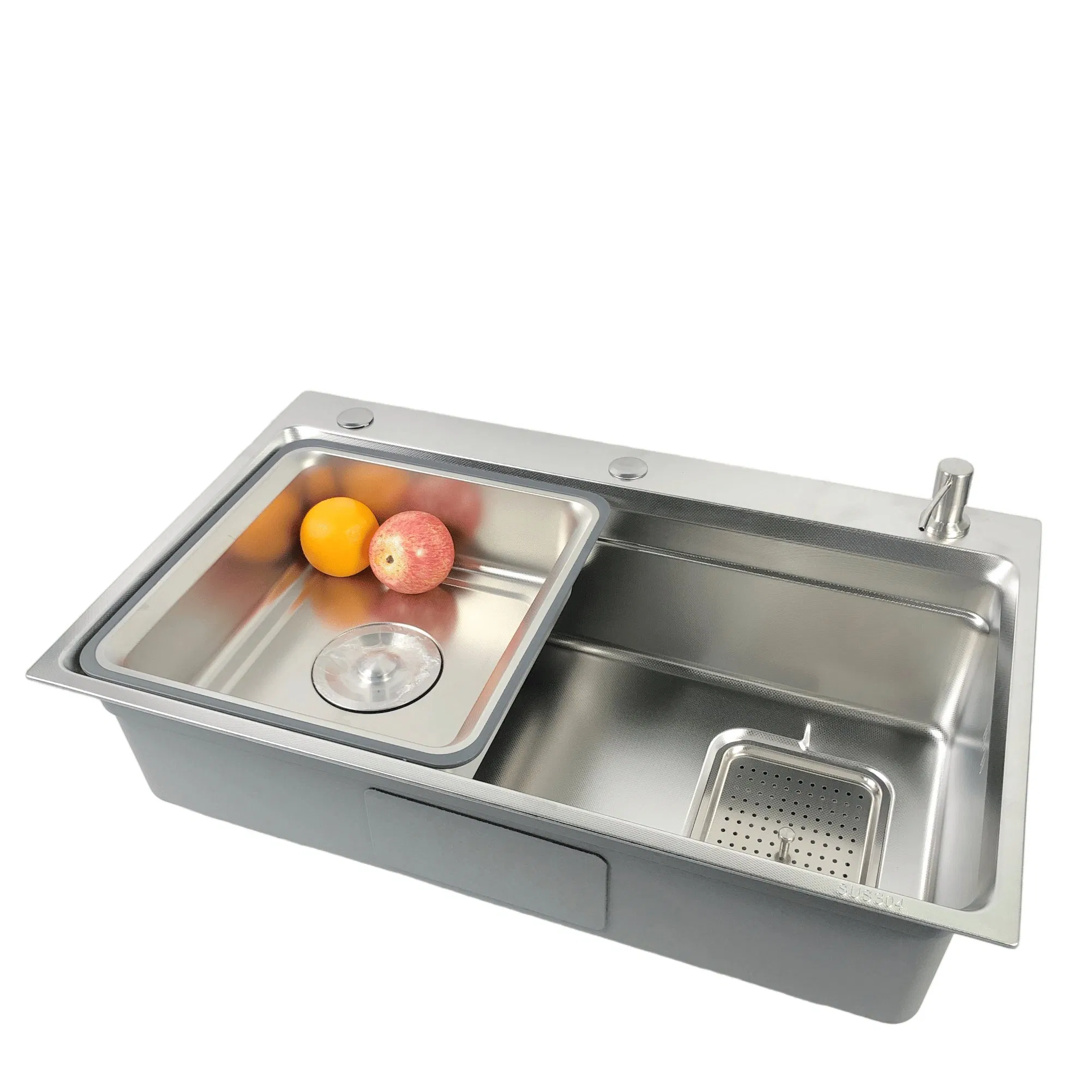 Smart Stainless Steel Sink with Basin Basket Single Bowl Bar Home Kitchen