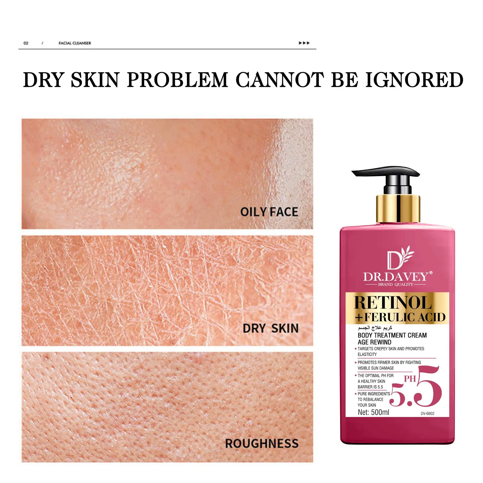 Dr. Davey Retinol + Ferulic Acid Body Treatment Cream 500ml