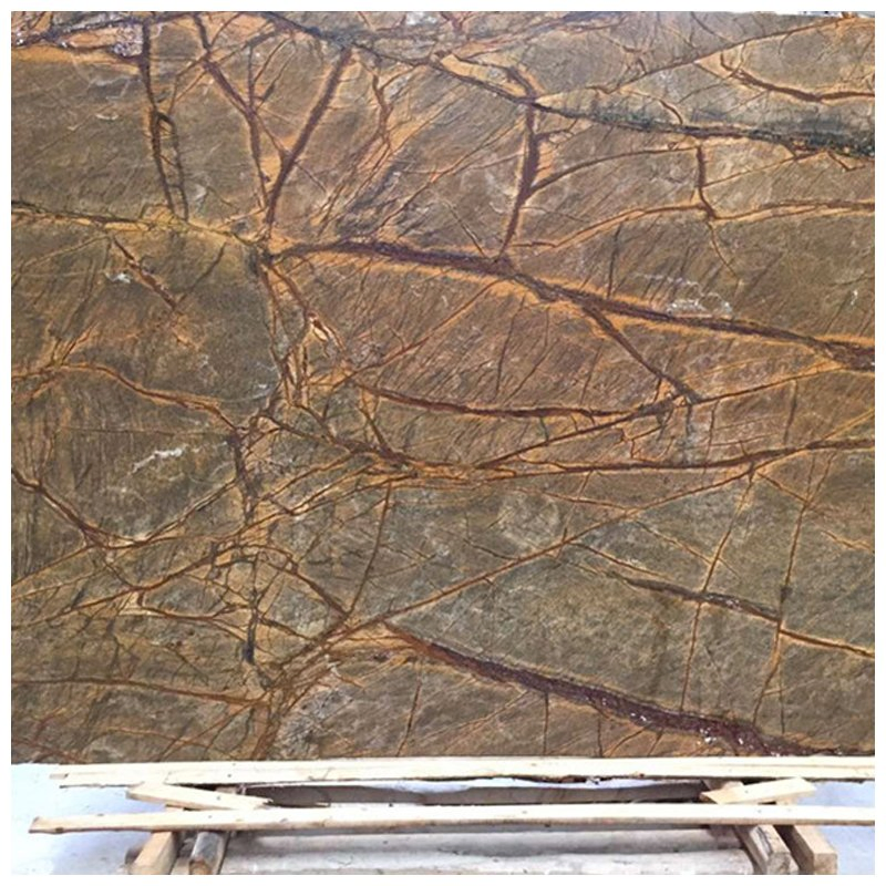 Мрамор Rainforest Brown полированный и состаренный для столешниц и плитки