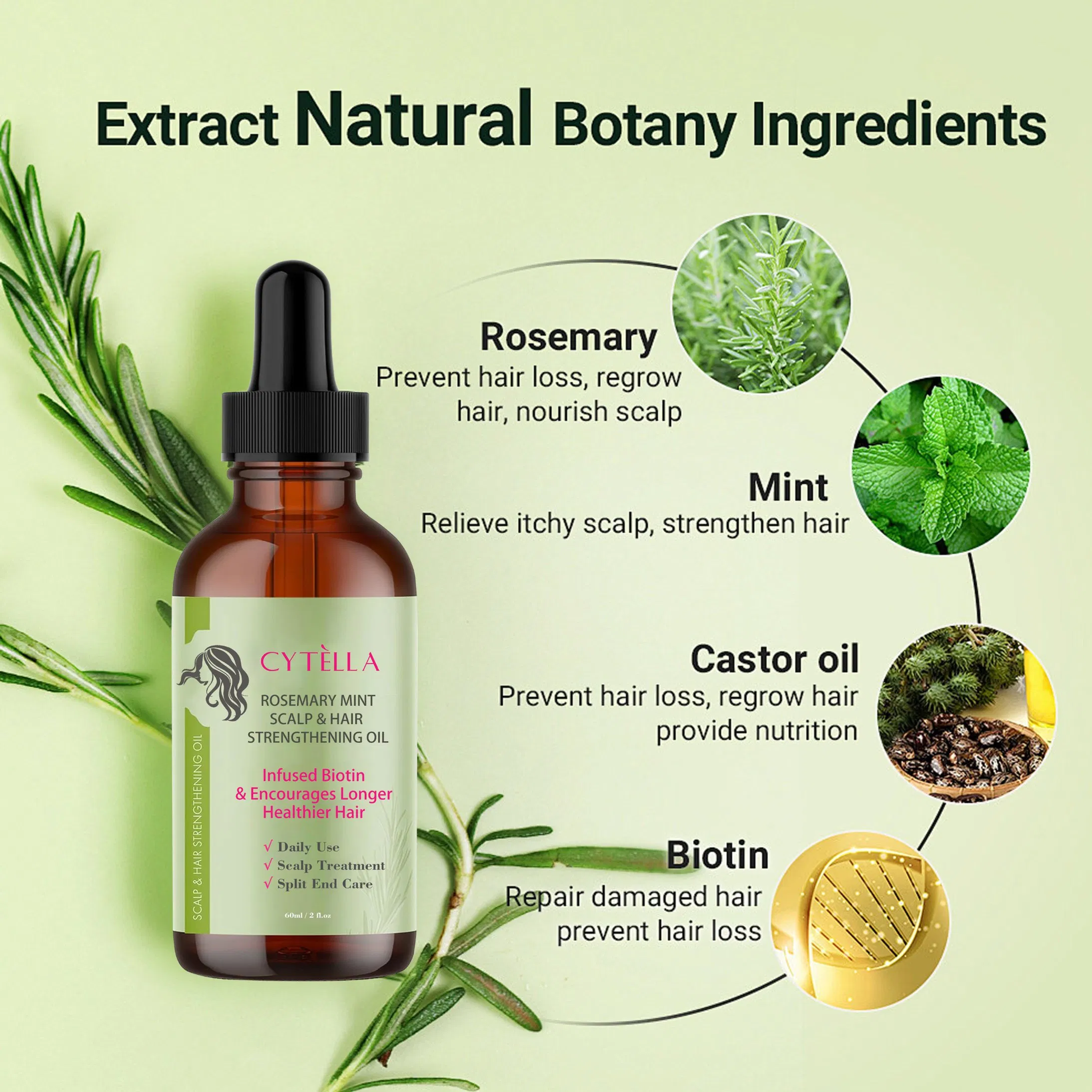 Rosemary Mint Scalp Hair Strenthening Oil
