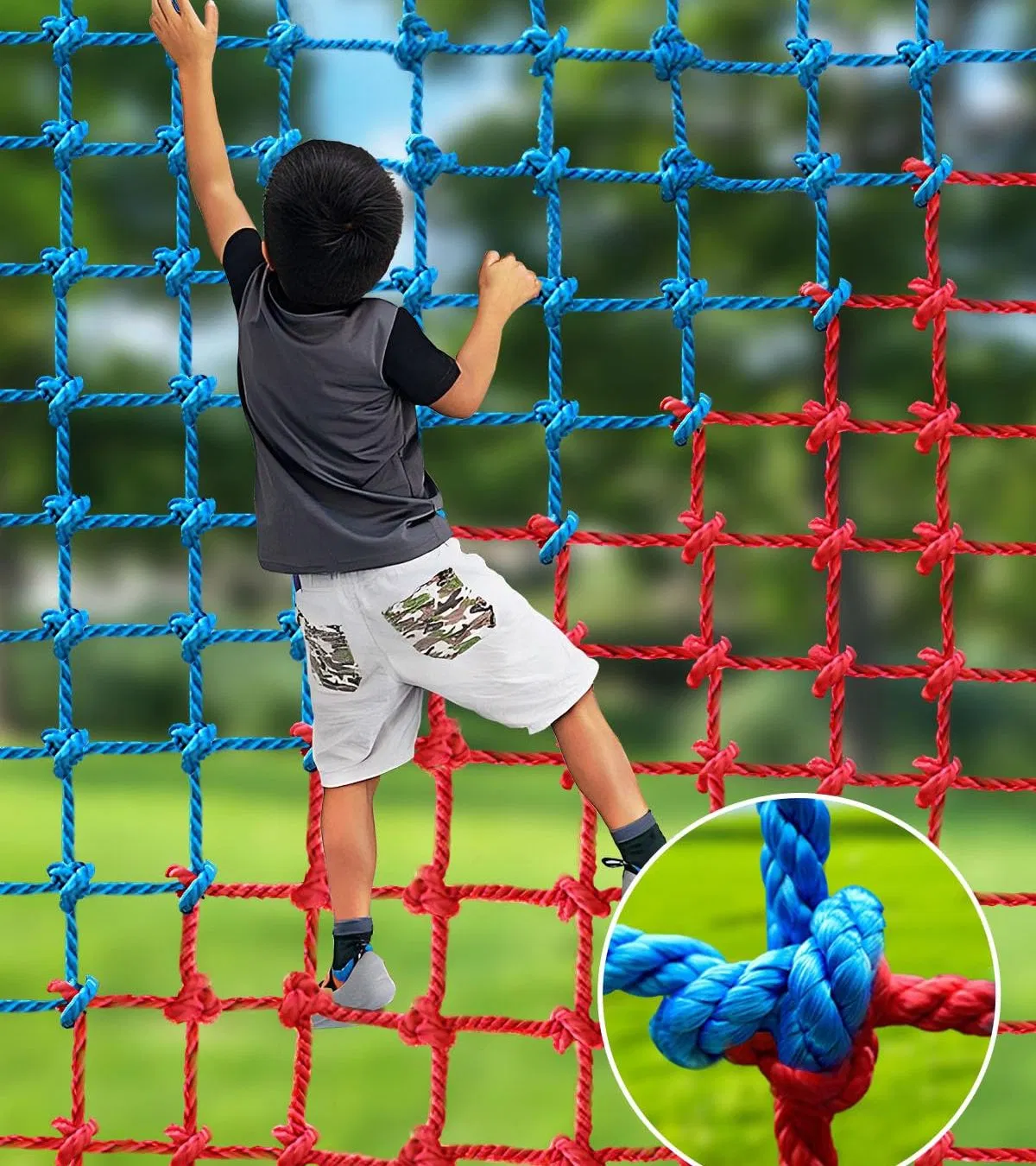 High Tensile Anti-Aging Adjustable HDPE Outdoor Climbing Net for Sports Hall