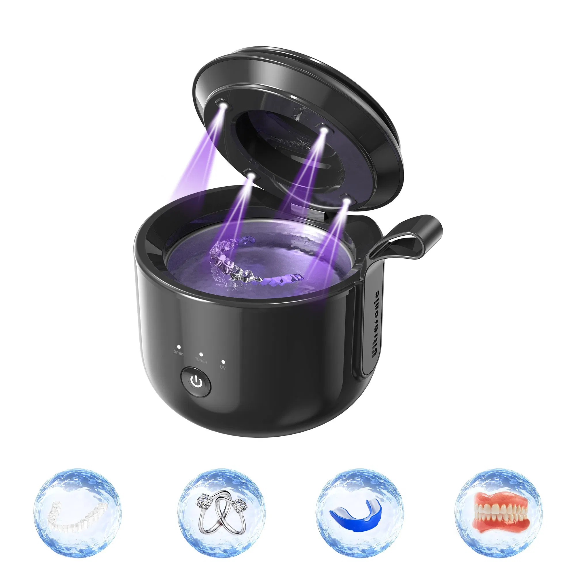 with UV Sterilized Ultrasonic Retainer Aligner Invisalign Cleaner Portable