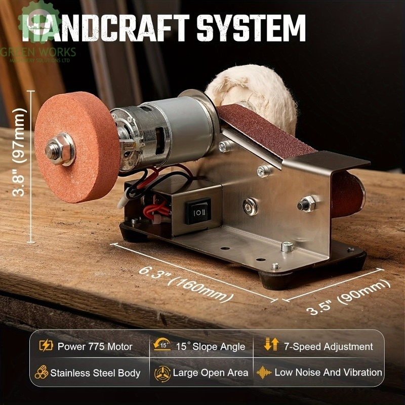 Best Mini Belt Sanders in 15 Degree Knife Sanding Machine, Electric Desktop Sanding Machine, 7 Adjustable Speed Buffer Polishing Machines