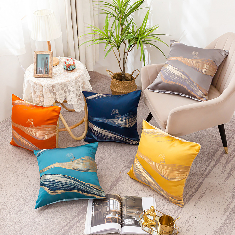 Polyester Abstract Geometric Jacquard Home Sofa Decor Pillow Case Pillowcase Cushion Cover