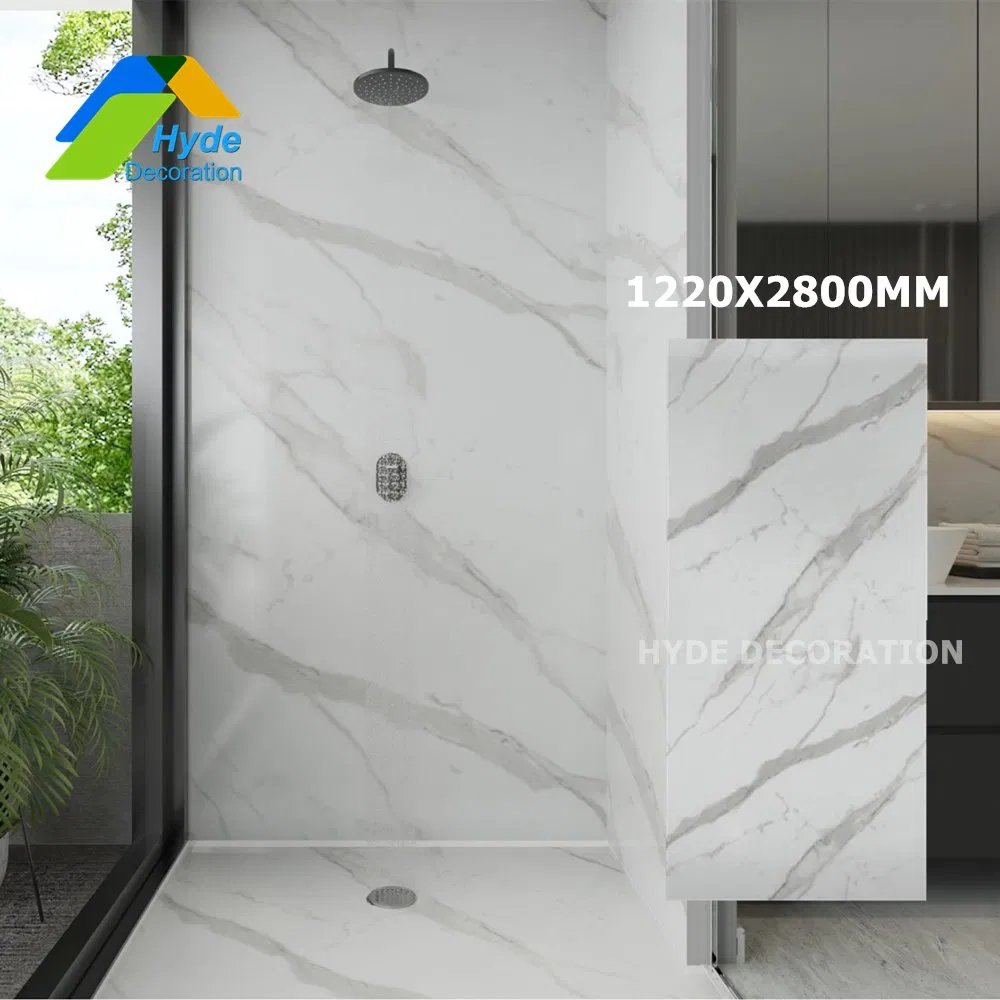 Anti Scratch High Glossy UV Board Marble 3D Design Plastic Sheet PVC Wall Panel Seamless Wall Panel for Bathroom Kitchen Decoration