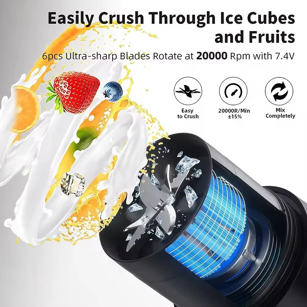 Portable Blender Cup Bottle USB Rechargeable Fruit Mixer Mini Hand Juicer